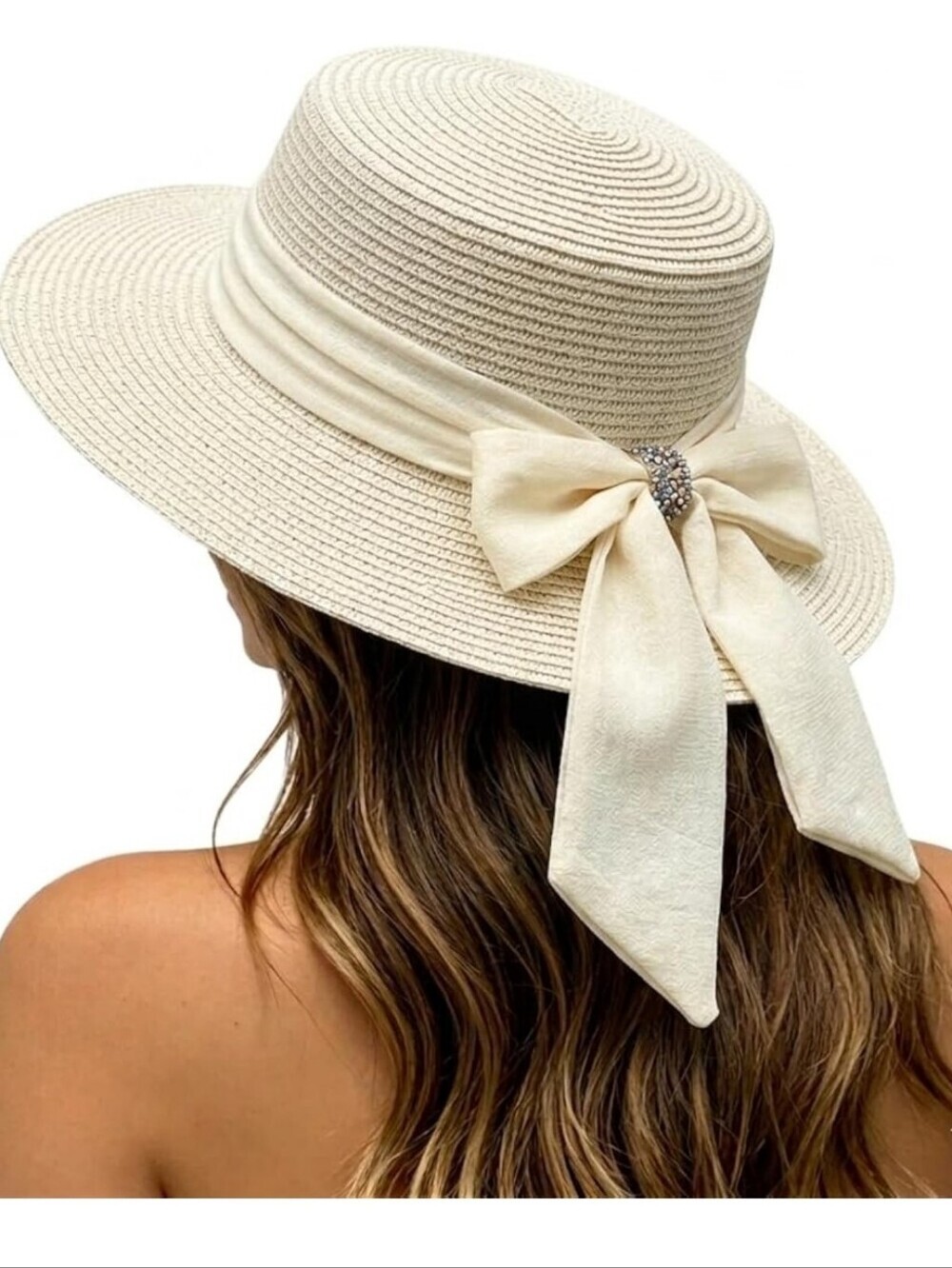 Women’s Wide Brim Bow Sun Hat - Ivory